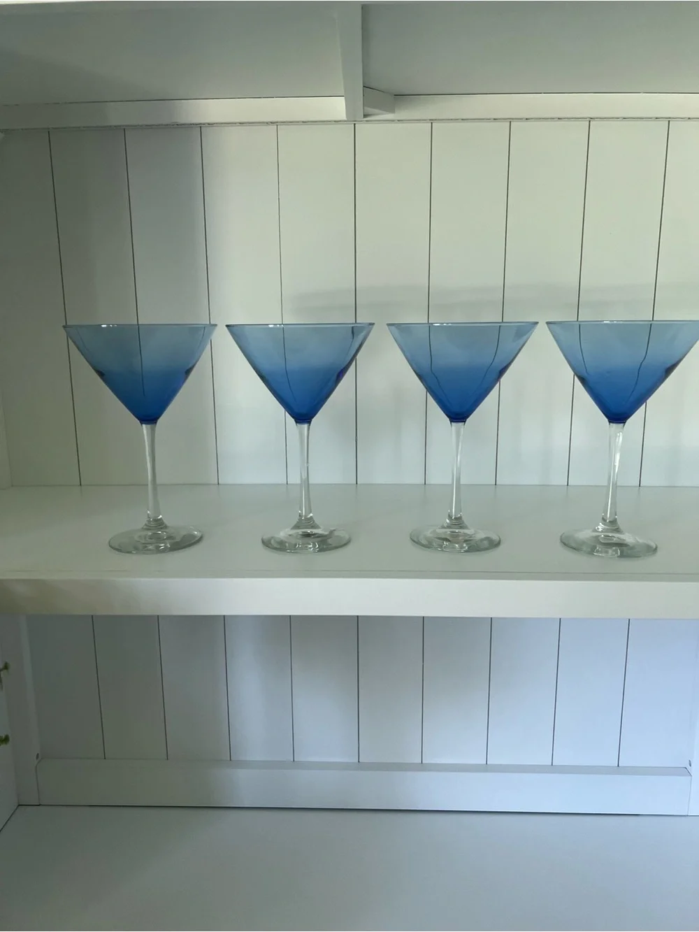 Blue Ombre Martini Glasses - Set of 4